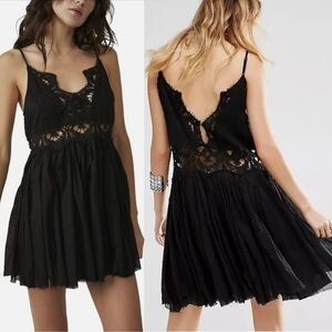 Free People Ilektra crochet accent slip dress